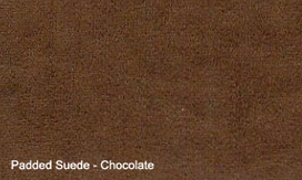 Premium Suede - Padded suede is available in Chocolate, Coffee, Hazelnut, Saddle, and Walnut.